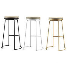 Bar Stools Wholesale Leather Top Iron Bar Chair Color Stools Creative Coffee Chair Gold Modern High Bar Stools